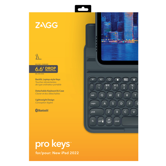 ZAGG Pro Keys Wireless Keyboard and Detachable Case for Apple iPad 10.9 (2022)