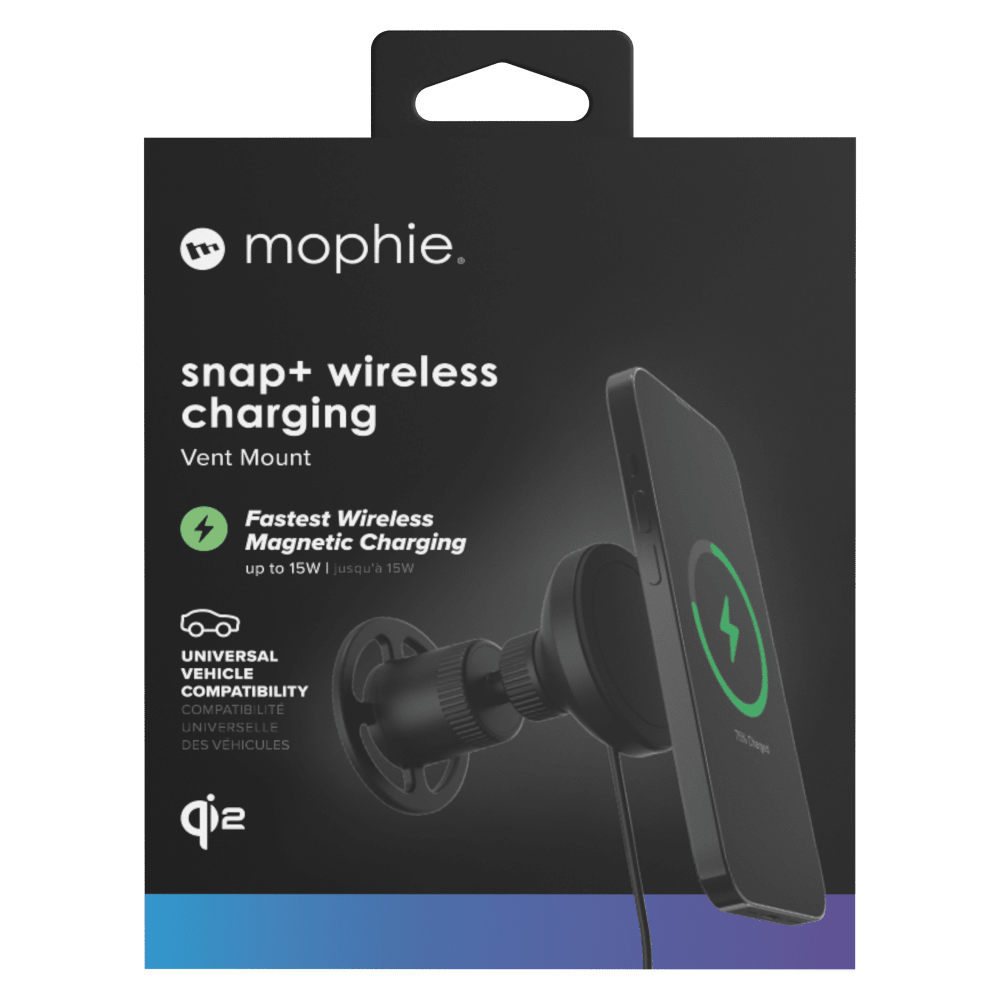 mophie Snap Plus Wireless Charging Car Vent Mount with Qi2