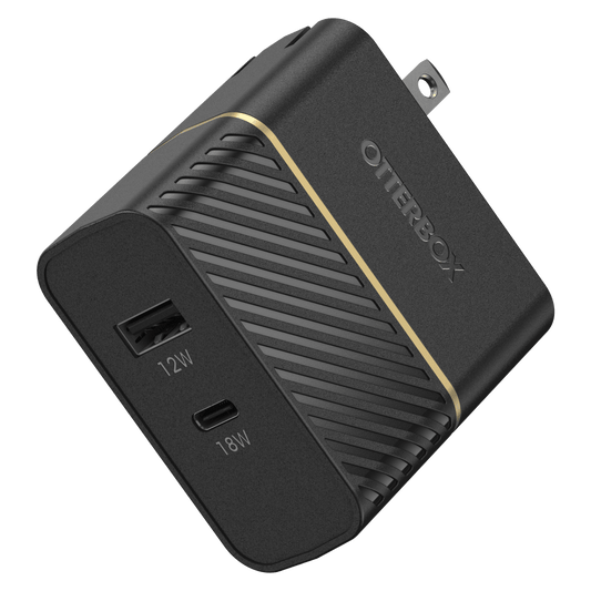 OtterBox Fast Charge PD USB C and USB A Dual Port Wall Charger 30W