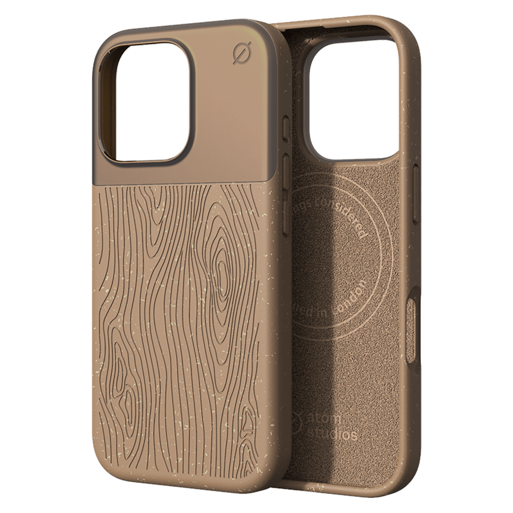 Atom Studios Split Wood Fiber MagSafe Case for Apple iPhone 16 Pro