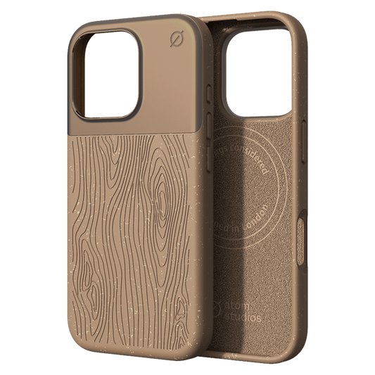 Atom Studios Split Wood Fiber MagSafe Case for Apple iPhone 16 Pro