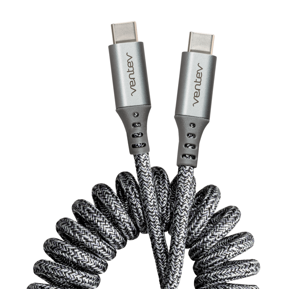 Ventev Chargesync Helix Coiled USB C to USB Type C Cable 3ft