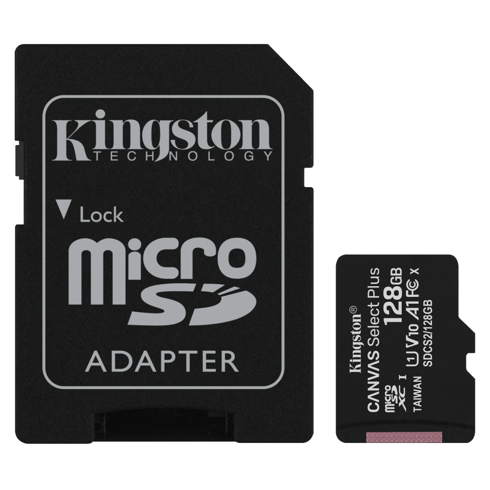 Kingston microSDXC Canvas Select Plus 128GB Memory Card and Adapter