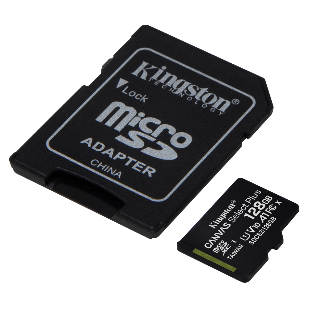 Kingston microSDXC Canvas Select Plus 128GB Memory Card and Adapter