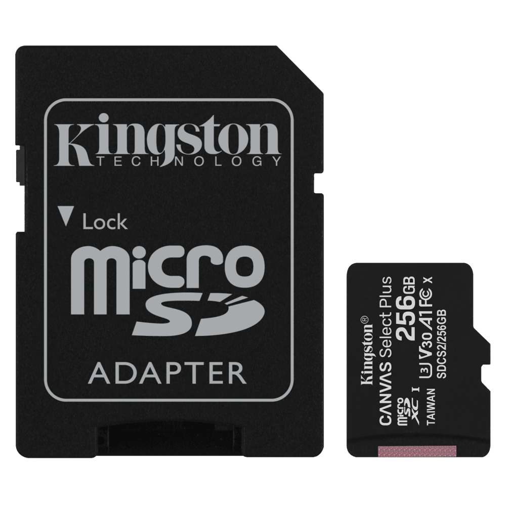 Kingston microSDXC Canvas Select Plus 256GB Memory Card and Adapter