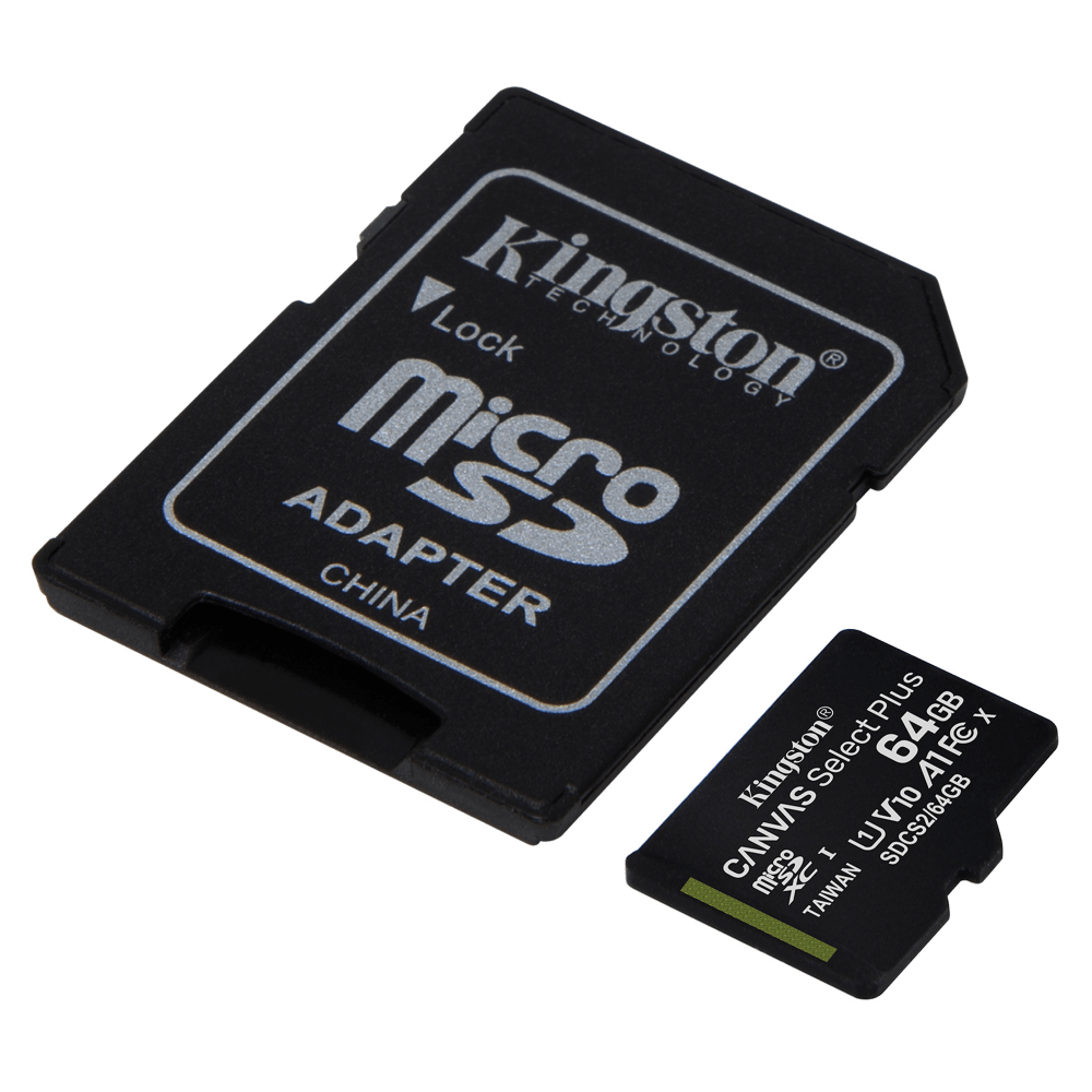 Kingston microSDXC Canvas Select Plus 64GB Memory Card and Adapter