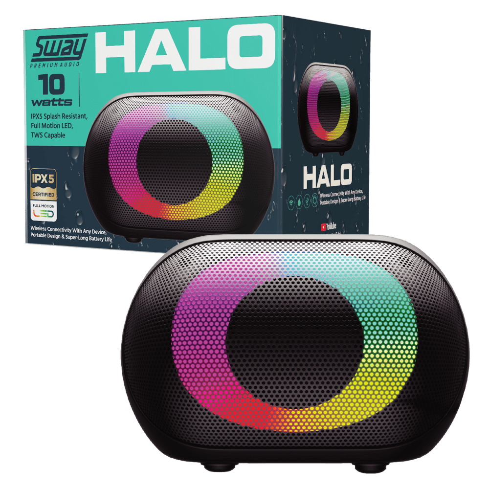 Sway Halo LED IPX5 Splash Resistant Bluetooth Speaker 10W