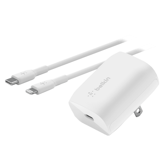 Belkin USB C PPS Wall Charger 20W with Type C to Lighting Cable 1m